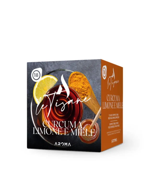 Aroma - Infusion en cialde ESE 44mm – Tisane Curcuma Citron et Miel - 18 pcs
