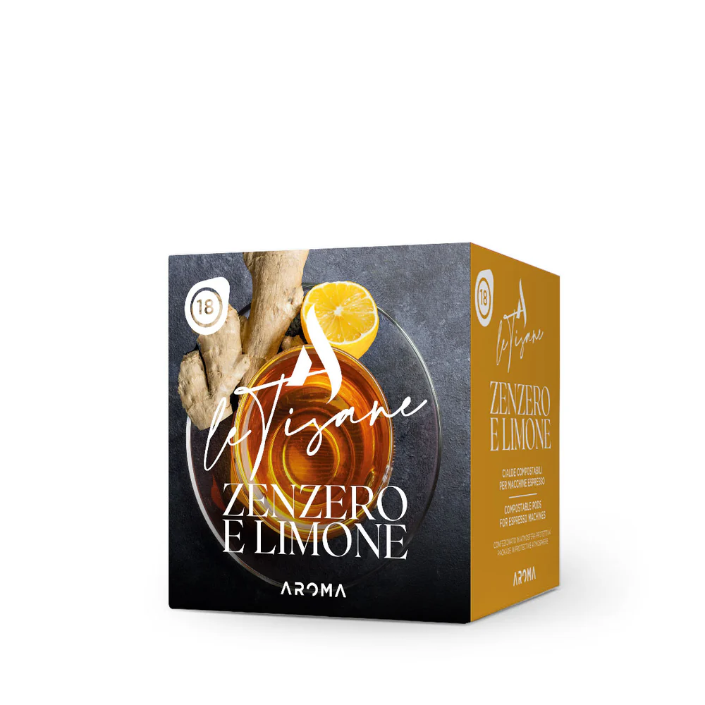 aroma-zenzero-limone Aroma - Infusion en cialde ESE 44mm – Tisane Gingembre & Citron - 18 pcs – Image 1