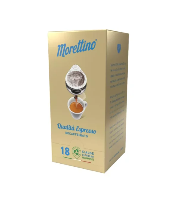 Morettino – Dosettes ESE 44mm (cialde) – Espresso Décaféiné – 18 pcs