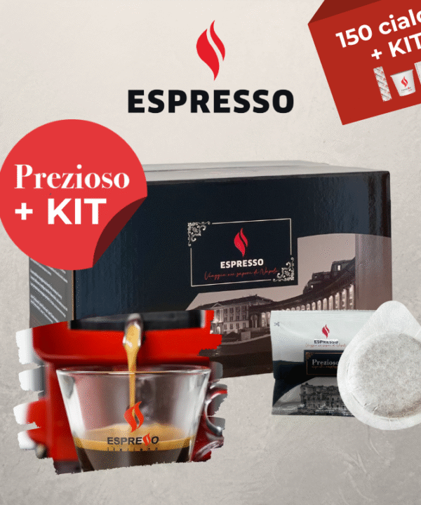 Espresso – Dosettes ESE 44mm (cialde) – Prezioso – 150 pcs + KIT