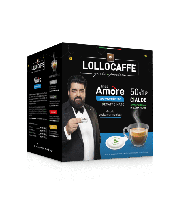 Lollo Caffè - Dosettes ESE 44 mm (cialde) – Sorpredente (Décaféiné) – 50 pcs